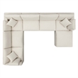 Modway Commix 7-Piece Fabric Down Filled Sectional Sofa in Light Beige