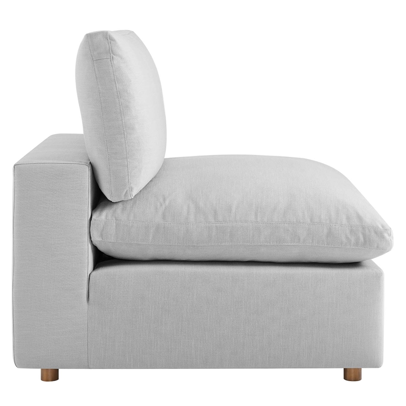 Modway Commix 7-Piece Fabric Down Filled Sectional Sofa in Light Gray