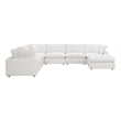 Modway Commix 7-Piece Fabric Down Filled Sectional Sofa in Pure White