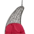Modway Landscape Rattan Patio Hanging Chaise Lounge Swing Chair in Gray/Red