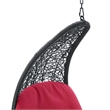Modway Landscape Rattan Patio Hanging Chaise Lounge Swing Chair in Gray/Red