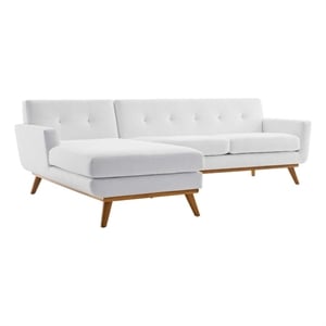 Modway Engage Left-Facing Upholstered Fabric Sectional Sofa in White