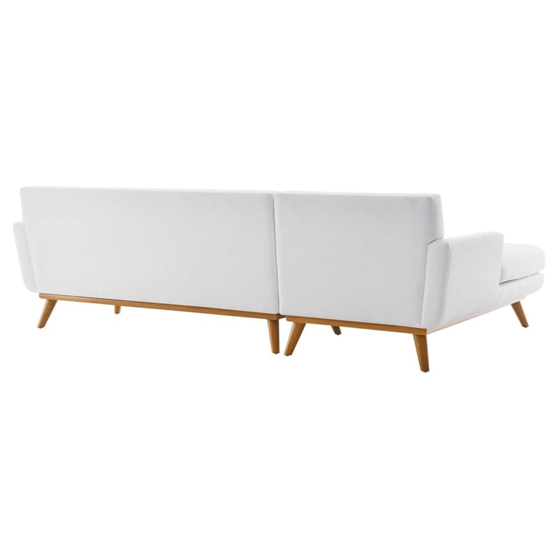 Modway Engage Left-Facing Upholstered Fabric Sectional Sofa in White
