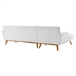 Modway Engage Left-Facing Upholstered Fabric Sectional Sofa in White