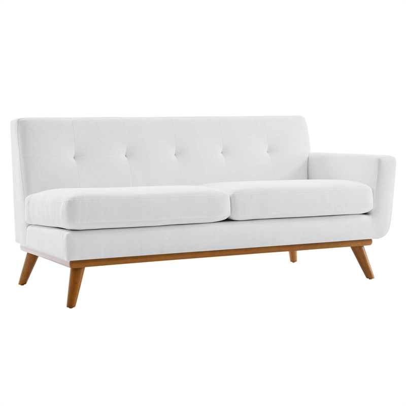 Modway Engage Left-Facing Upholstered Fabric Sectional Sofa in White
