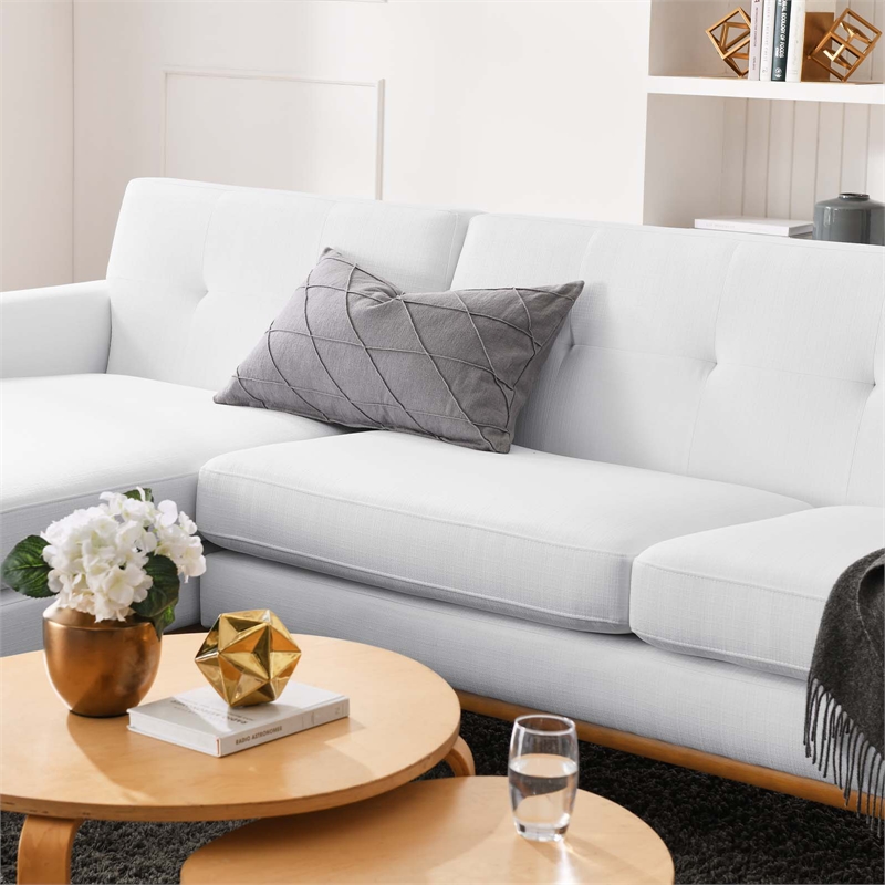 Modway Engage Left-Facing Upholstered Fabric Sectional Sofa in White