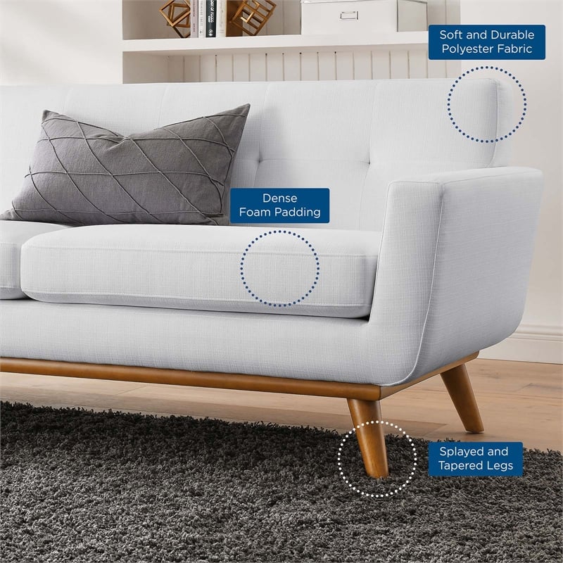 Modway Engage Left-Facing Upholstered Fabric Sectional Sofa in White