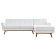 Modway Engage Right-Facing Upholstered Fabric Sectional Sofa in White