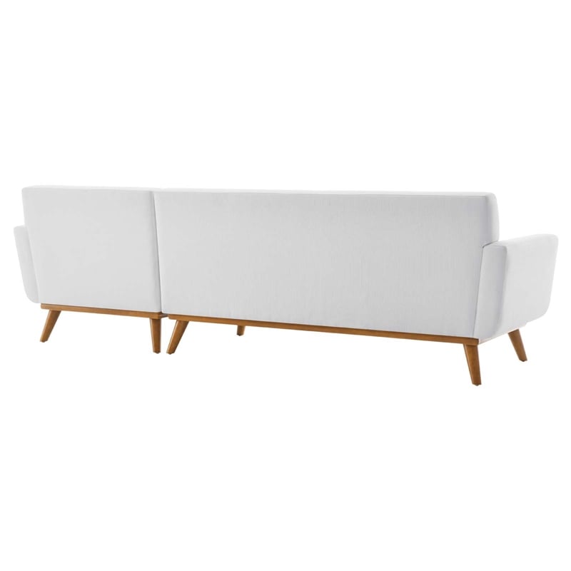 Modway Engage Right-Facing Upholstered Fabric Sectional Sofa in White