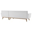 Modway Engage Right-Facing Upholstered Fabric Sectional Sofa in White