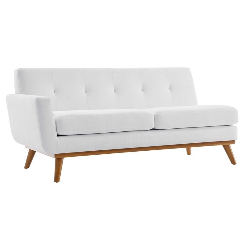 Modway Engage Right-Facing Upholstered Fabric Sectional Sofa in White