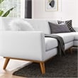 Modway Engage Right-Facing Upholstered Fabric Sectional Sofa in White