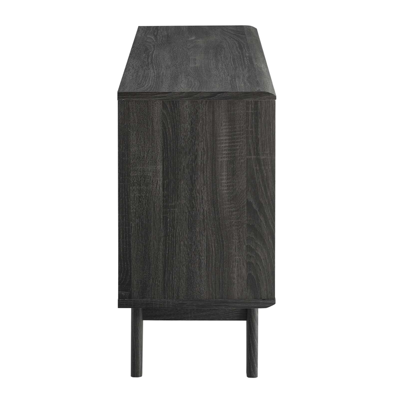 Modway Render Modern Style Particleboard Wood Display Stand in Charcoal