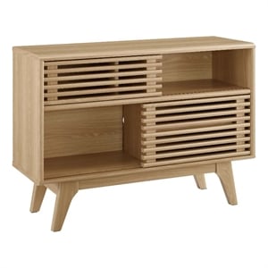 Modway Render Modern Style Particleboard Wood Display Stand in Oak