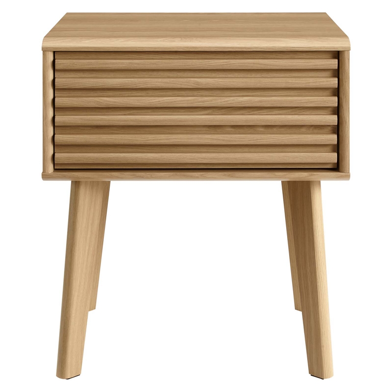 Modway Render Modern Wood and Particleboard End Table in Oak