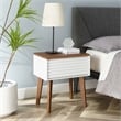 Modway Render Modern Wood and Particleboard End Table in Walnut/White