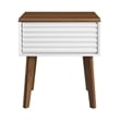 Modway Render Modern Wood and Particleboard End Table in Walnut/White