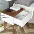 Modway Render Modern Wood and Particleboard End Table in Walnut/White