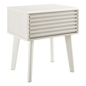 Modway Render Modern Wood and Particleboard End Table in White