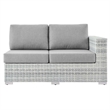 Modway Convene Fabric & Rattan Patio Right-Arm Loveseat in Light Gray