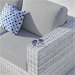 Modway Convene Fabric & Rattan Patio Right-Arm Loveseat in Light Gray