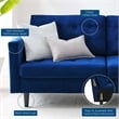 Modway Exalt Tufted Performance Velvet Sofa in Navy and Black