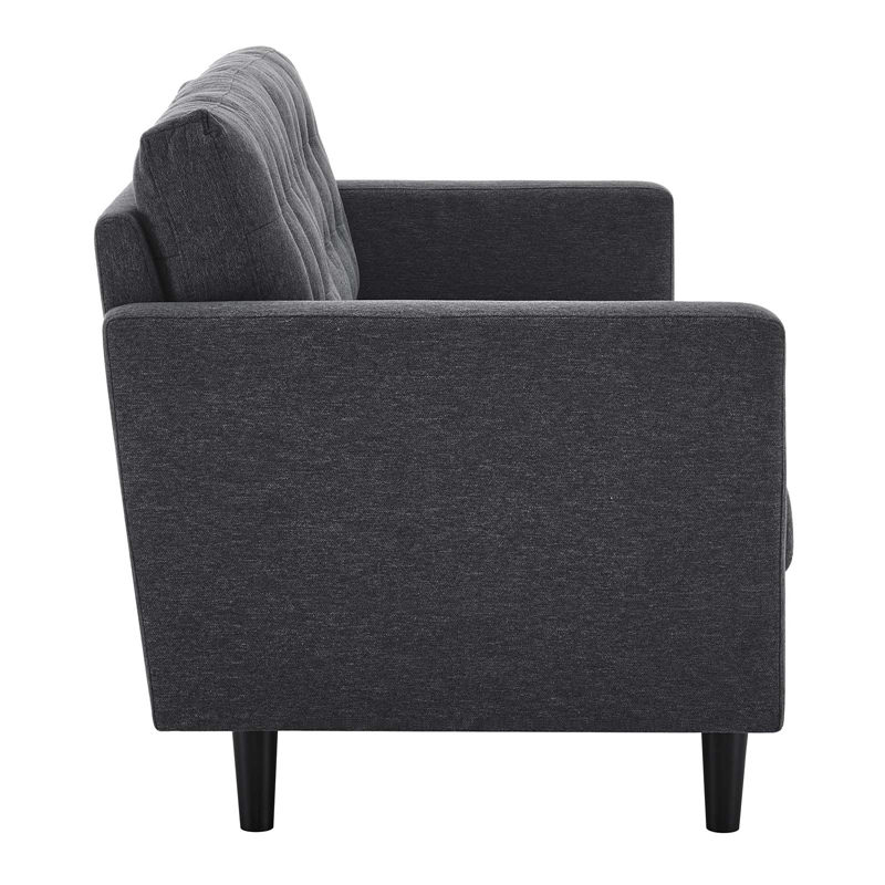 Modway Exalt Fabric Upholstered Tufted Sofa in Charcoal & Black