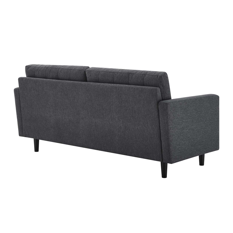 Modway Exalt Fabric Upholstered Tufted Sofa in Charcoal & Black