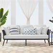 Modway Stance Aluminum & Fabric Patio Sofa in Gray and White