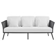 Modway Stance Aluminum & Fabric Patio Sofa in Gray and White