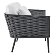 Modway Stance Aluminum & Fabric Patio Sofa in Gray and White