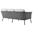 Modway Stance Aluminum & Fabric Patio Sofa in Gray and White