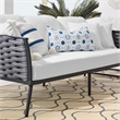 Modway Stance Aluminum & Fabric Patio Sofa in Gray and White