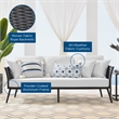 Modway Stance Aluminum & Fabric Patio Sofa in Gray and White