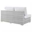 Modway Convene Rattan & Fabric Patio Left-Arm Loveseat in Light Gray/White