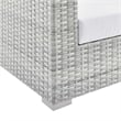 Modway Convene Rattan & Fabric Patio Left-Arm Loveseat in Light Gray/White