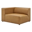 Modway Mingle Modern Faux Leather Left-Arm Chair in Tan Finish