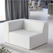 Modway Mingle Modern Faux Leather Left-Arm Chair in White Finish
