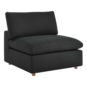 modway commix down filled overstuffed fabric armless chair in black