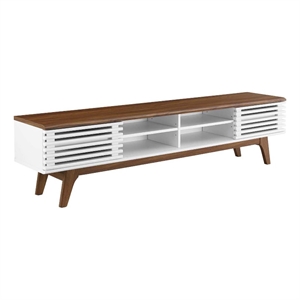 Modway Render 70&quotW Modern Wood TV Stand for TVs up to 78&quot in Walnut/White
