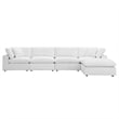 Modway Commix 5-Piece Fabric Down Filled Sectional Sofa Set in Pure White