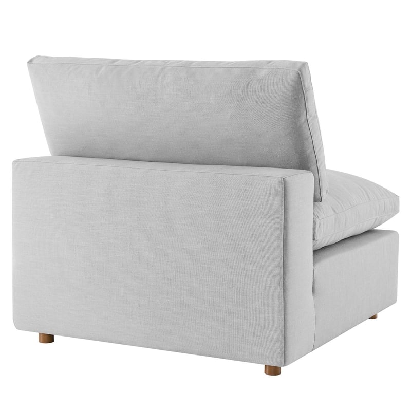 Modway Commix 5-Piece Fabric Down Filled Corner Sectional Sofa in Light Gray