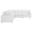 Modway Commix 5-Piece Fabric Down Filled Corner Sectional Sofa in Pure White