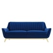 Modway Winsome Channel Tufted Performance Velvet Upholstered Sofa in Navy