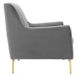 Modway Winsome Channel Tufted Performance Velvet Loveseat in Gray/Gold