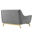Modway Winsome Channel Tufted Performance Velvet Loveseat in Gray/Gold