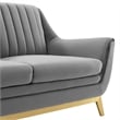 Modway Winsome Channel Tufted Performance Velvet Loveseat in Gray/Gold