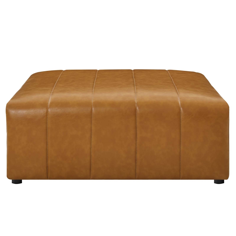 Modway Bartlett 6-Piece Faux Leather Upholstered Sectional Sofa in Tan