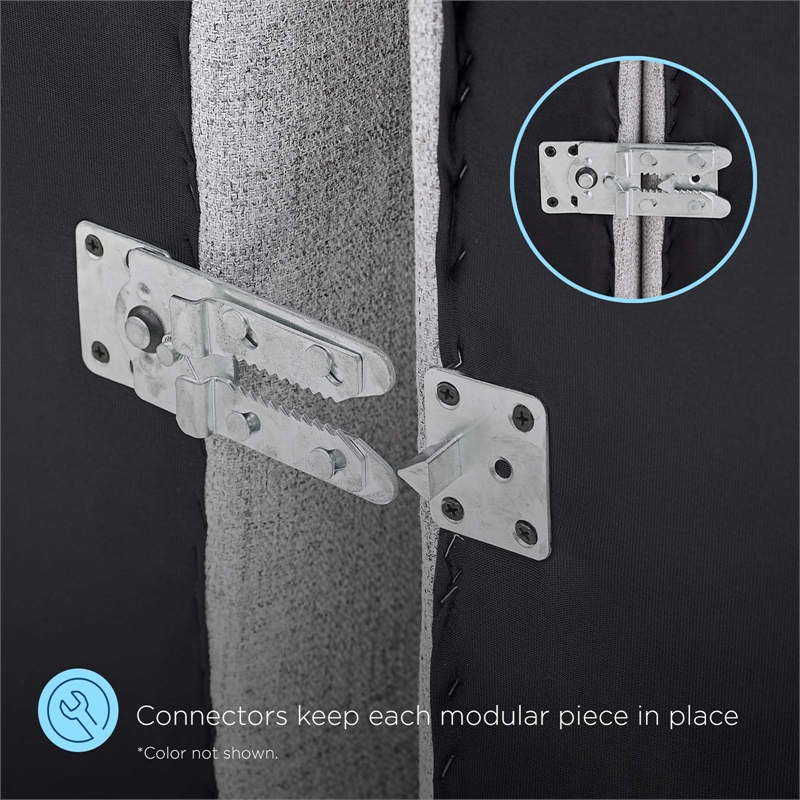 Modway Bartlett 8-Piece Faux Leather Upholstered Sectional Sofa in Tan