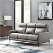 Modway Huxley Modern Leather Upholstered Sofa in Gray & Black